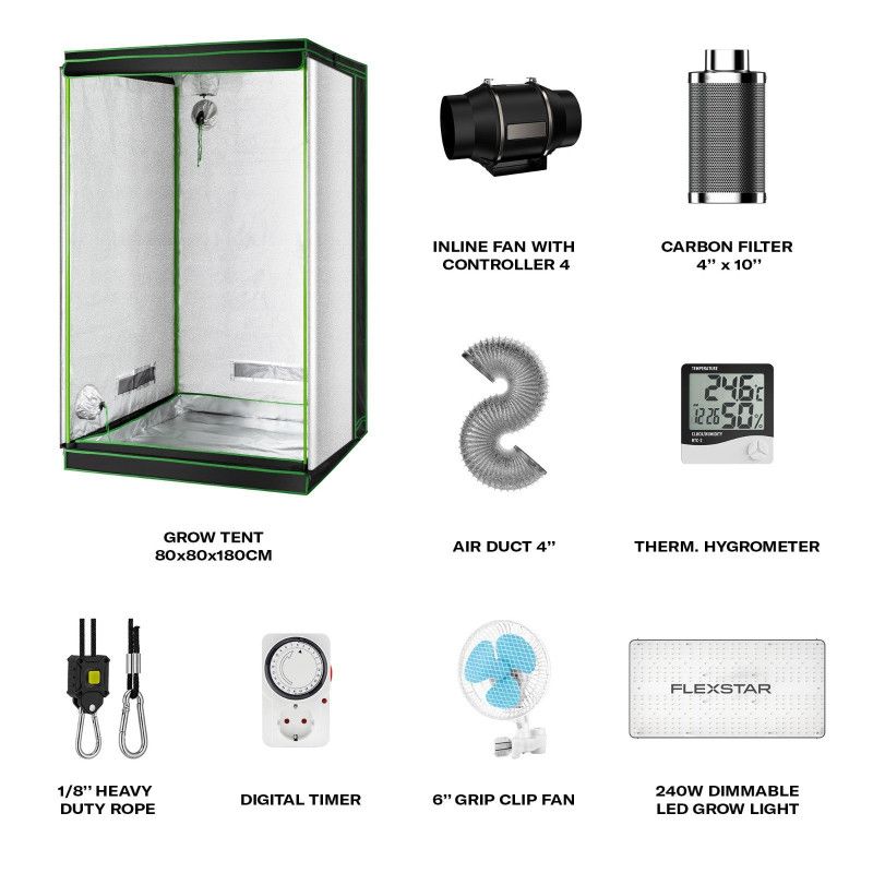 KIT DE CULTURE FLEXSTAR 240W DIMMABLE LED GROW LIGHT